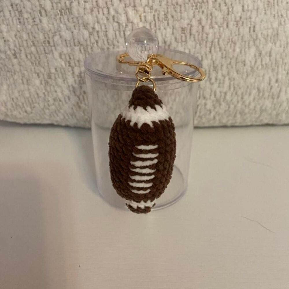 Handmade Crocheted Keychain Football